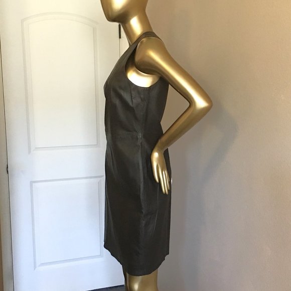 BANANA REPUBLIC Chocolate Brown Leather Dress NEW! - Picture 5 of 11